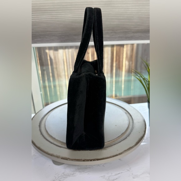 Kate Spade Black Velvet Mini Top Handle Bag Structured Box Purse Y2K Vintage 90 - Picture 2 of 10